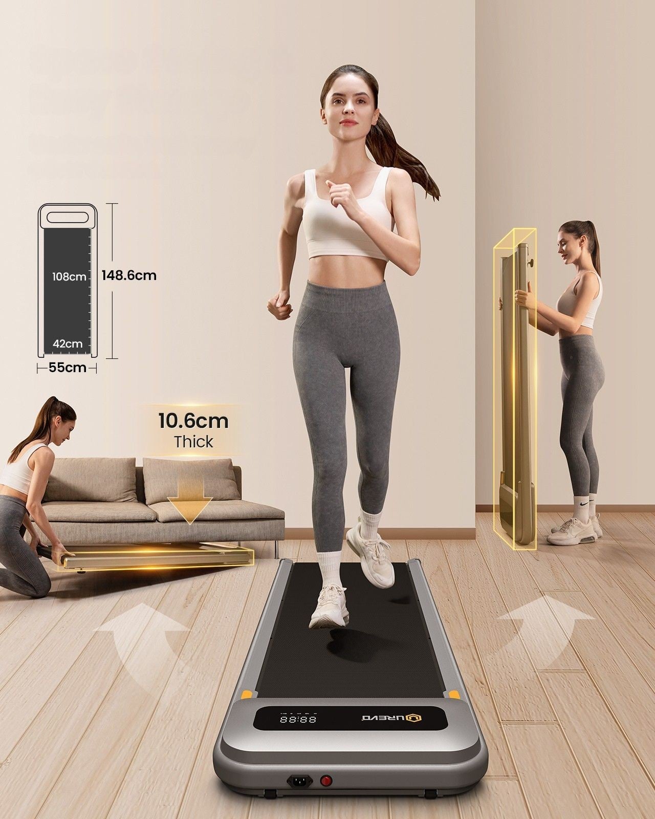 Urevo U1 tapis roulant 420 x 1200 mm 6 km/h