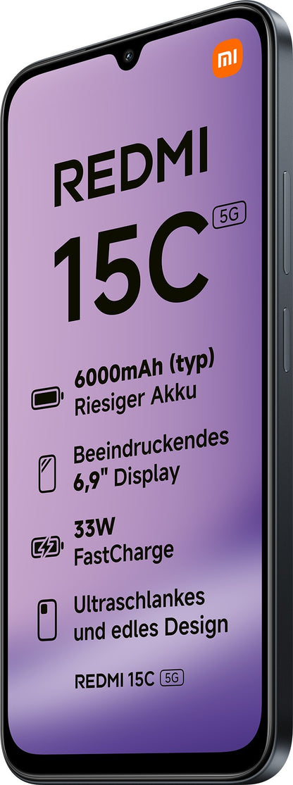 Xiaomi Redmi 15C 17,5 cm (6.9") 5G USB tipo-C 4 GB 128 GB 6000 mAh Nero