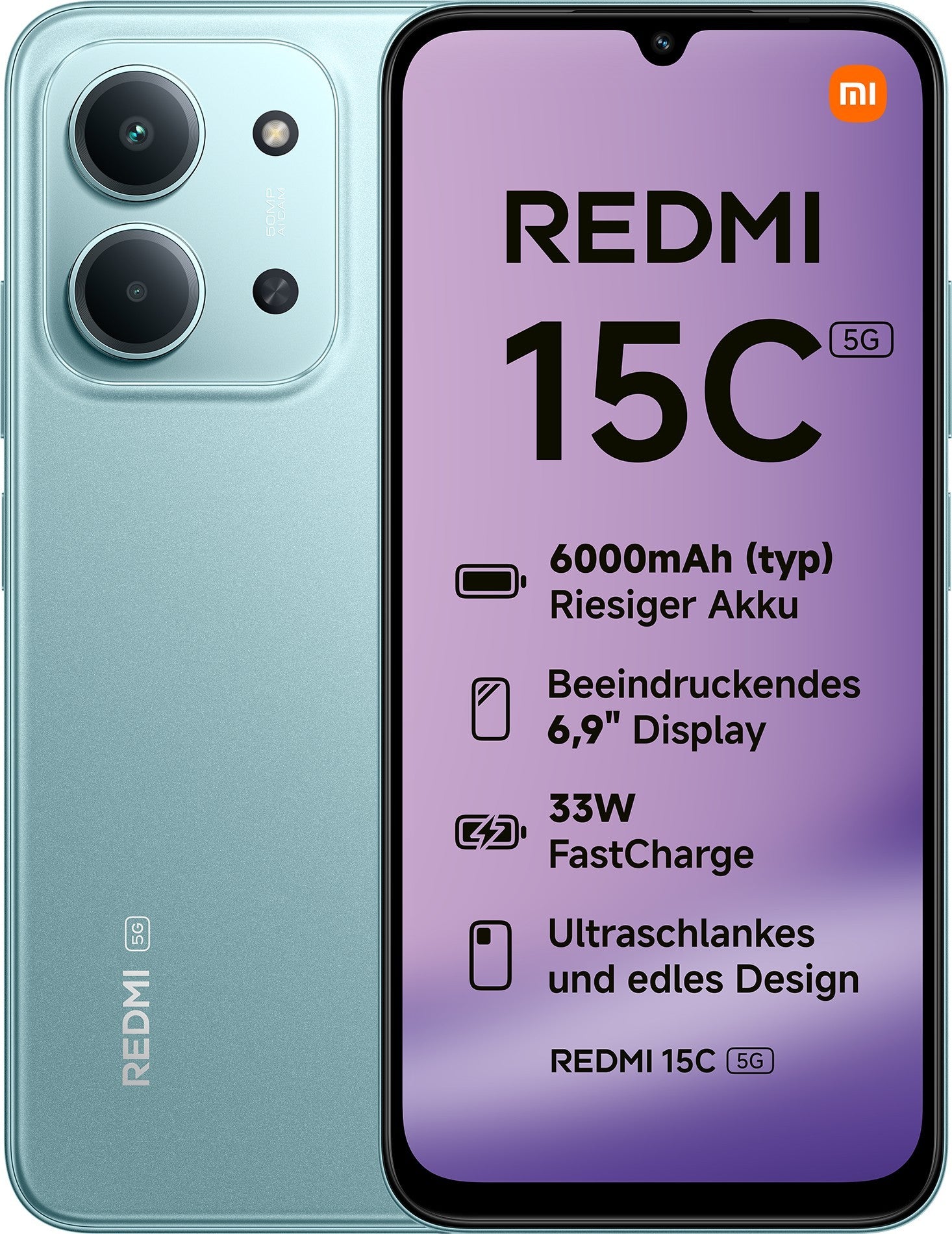 Xiaomi Redmi 15C 17,5 cm (6.9") 5G USB tipo-C 4 GB 128 GB 6000 mAh Verde