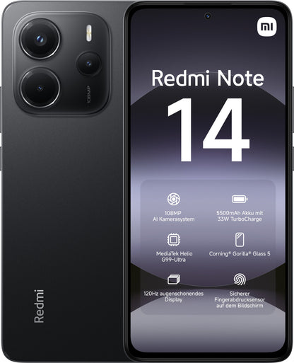 Xiaomi Redmi Note 14 16,9 cm (6.67") Dual SIM ibrida 4G USB tipo-C 6 GB 128 GB 5500 mAh Nero